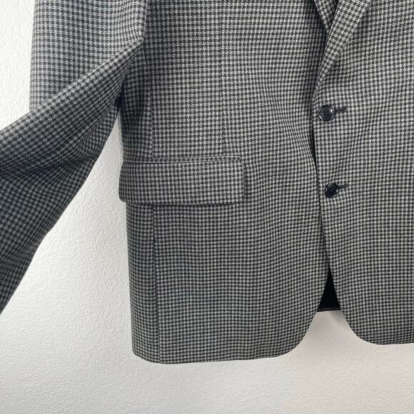 Haggar Black Tan Tweed Houndstooth Two Buttoned Vented Blazer Sport Coat 42L USA - Picture 7 of 15